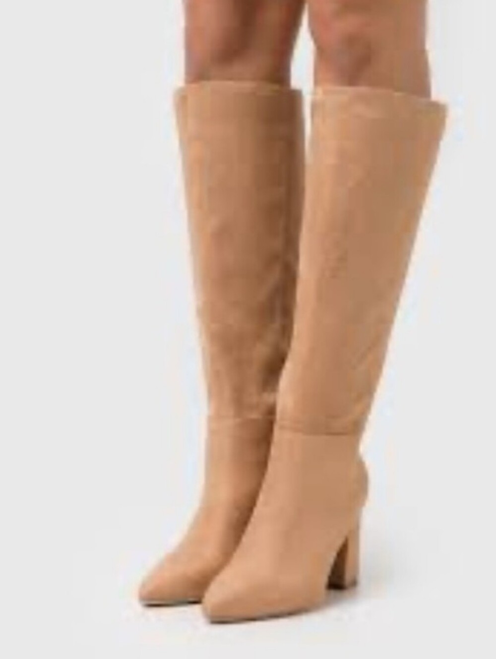 Madden Girl Tan Over-The-Knee Block Heel Boots